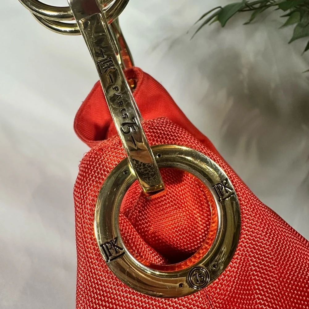 JPK Paris 75 Canvas Bucket Shoulder Bag – Red-Orange with Gold Hardware - Picture 6 of 16